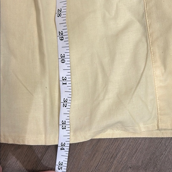 Diane Von Furstenberg Sport Butter Yellow A-Line Midi Button Down Skirt Size 12 - Picture 9 of 9